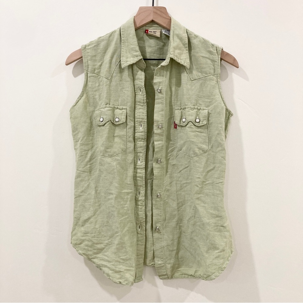 Levi’s Western Button Front Sleeveless Vest Shirt Size Small